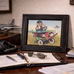 COPY - APPLEJACK ART Print on Canvas Female Aviator 1926 By-plane